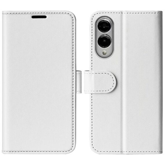 Per Samsung Galaxy S25 Edge 5G R64 Texture Custodia in pelle con flip orizzontale (bianco)