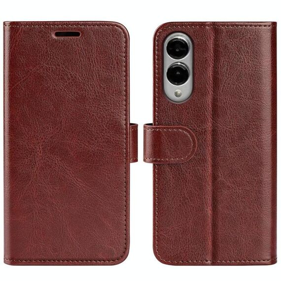 Per Samsung Galaxy S25 Edge 5G R64 Texture Custodia in pelle con flip orizzontale (marrone)