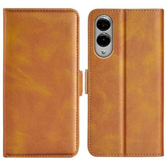 Per Samsung Galaxy S25 Edge 5G Custodia per telefono in pelle con fibbia magnetica orizzontale a doppio lato (giallo)