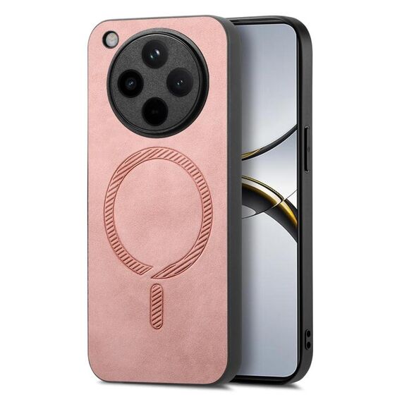 Per OPPO Find X8 Pro Retro Magsafe Custodia per telefono con cover posteriore in PU magnetica (rosa)