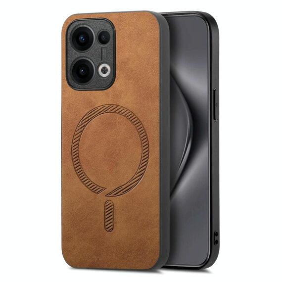 Per OPPO Reno13 Pro 5G Retro Magsafe Custodia per telefono con cover posteriore in PU magnetica (marrone)