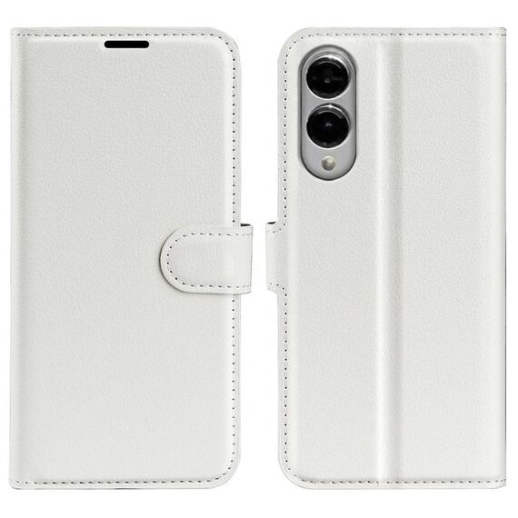 Per Samsung Galaxy S25 Edge 5G Custodia per telefono in pelle con texture Litchi orizzontale con supporto (bianco)