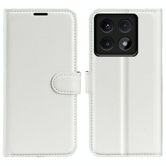 Per Xiaomi 14T Custodia per telefono in pelle con texture Litchi orizzontale con supporto (bianco)