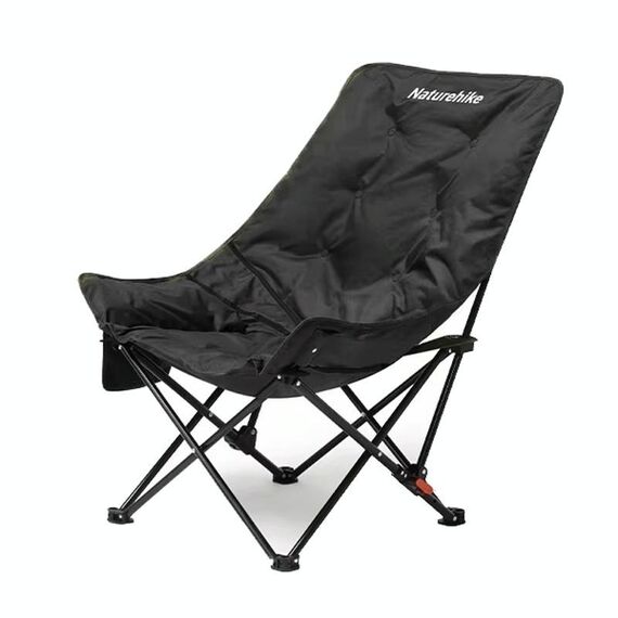 Naturehike Outdoor Sedia da campeggio con schienale alto pieghevole Moon Lounge Chair (nero)