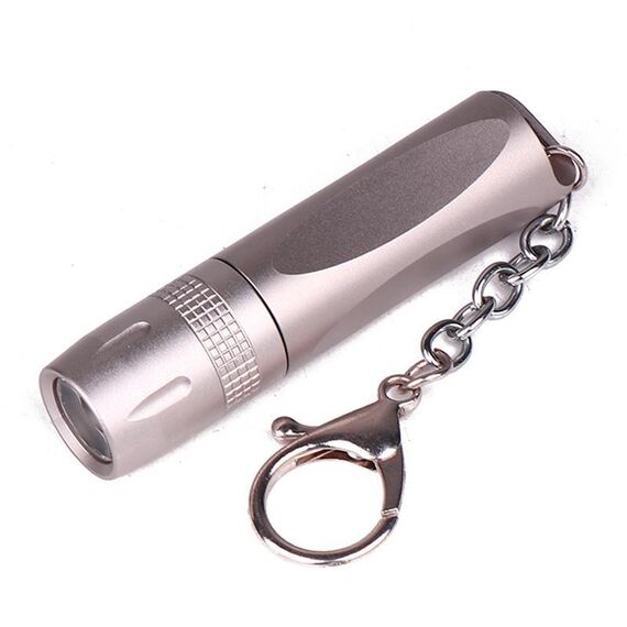 Piccola torcia portatile a LED con portachiavi (grigio)