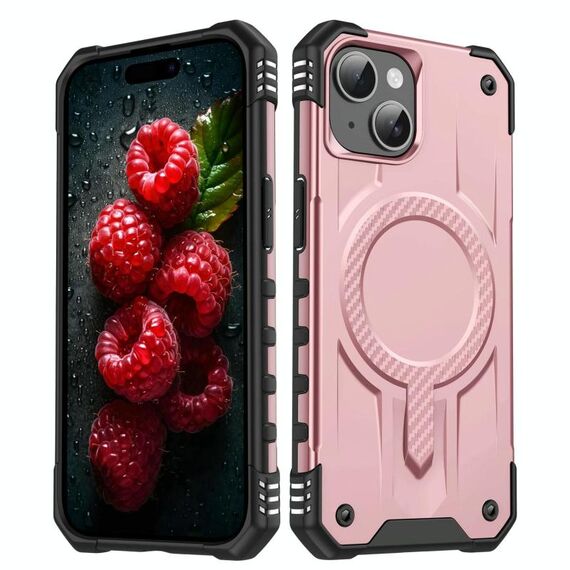 Per iPhone 14 Plus Straship MagSafe TPU Hybrid PC Phone Case (oro rosa)