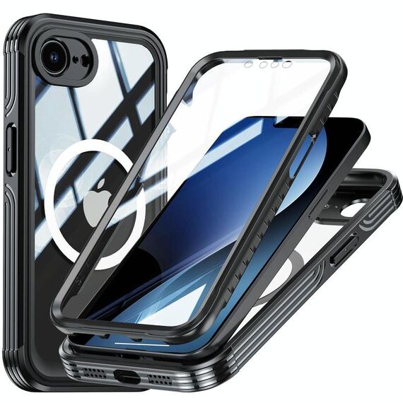 Per iPhone 16e Custodia per telefono MagSafe in vetro temperato RedPepper (nero)