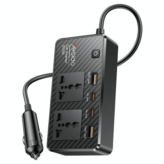 Yesido VC07 200W AC220V Inverter per auto multifunzionale (nero)