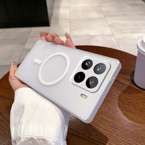Per Xiaomi 15 Pro Fine Hole Ice Fog MagSafe PC Phone Case (Bianco)