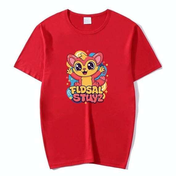 Maglietta a maniche corte in modal con scollo rotondo stampato con elfo rosso, stampa su richiesta, taglia: XL (rosso)