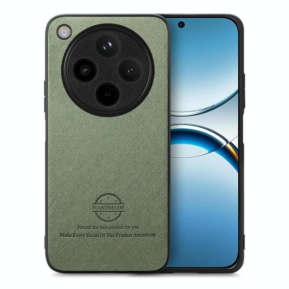 Per OPPO Find X8 Pro Twill Tessuto Pelle Custodia Posteriore per Telefono (Verde)