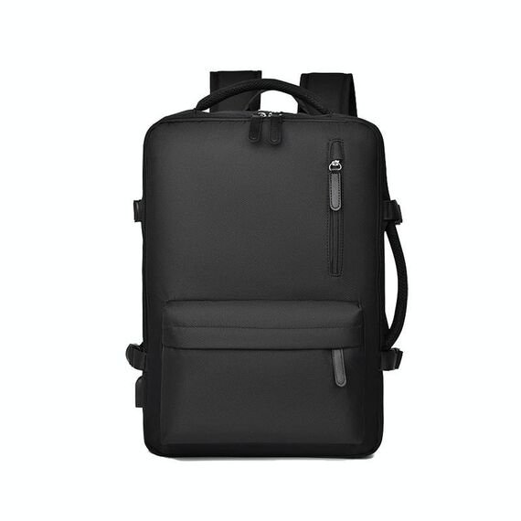 OUMANTU 8190 Zaino da viaggio d'affari impermeabile espandibile di grande capacità con porta USB (nero)