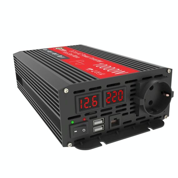 Gurxun 1500W Dual USB Fast Charger Dual Display Digitale Inverter a onda sinusoidale pura, specifiche: spina UE da 12 V a 220 V
