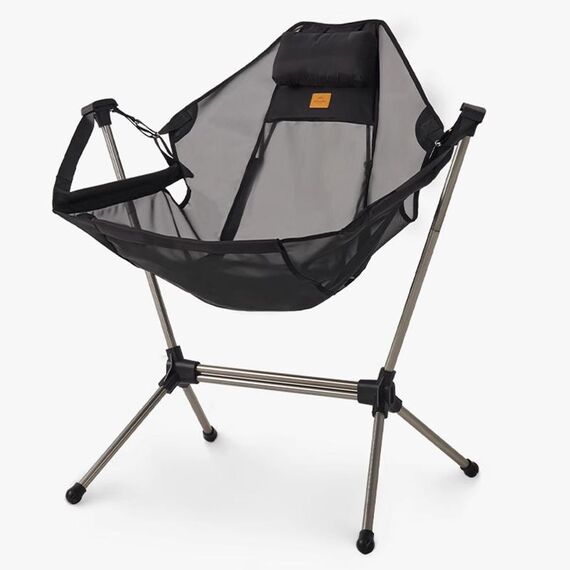 Naturehike Sedia a dondolo pieghevole per esterni Sedia reclinabile portatile Sedia a dondolo per il tempo libero Campeggio Picnic (maglia nera)