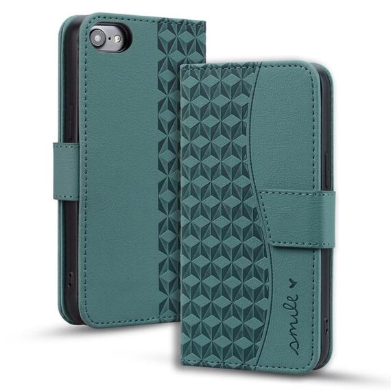 Per iPhone 16e Business Diamond Buckle Custodia in pelle con cordino (verde)