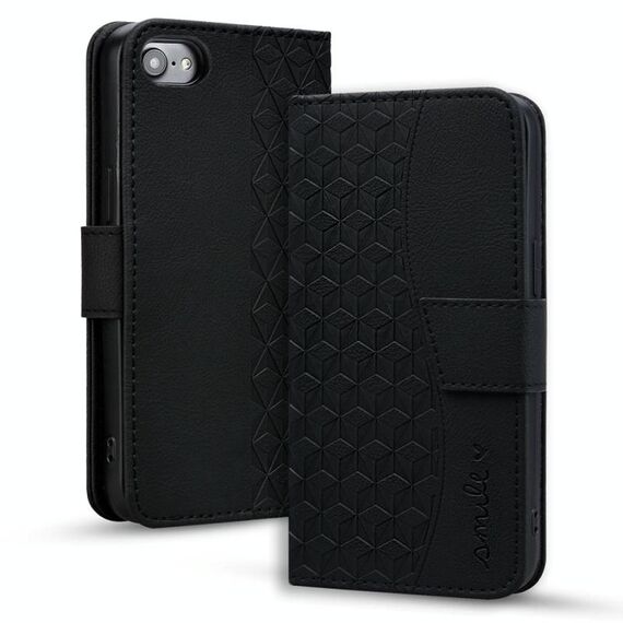 Per iPhone 16e Business Diamond Buckle Custodia in pelle con cordino (nero)
