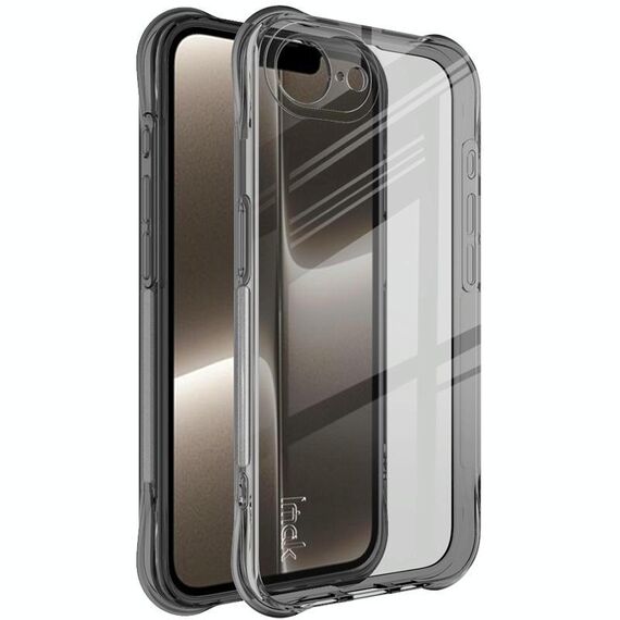 Per iPhone 16e Custodia per telefono in TPU antiurto Airbag Imak (nero trasparente)