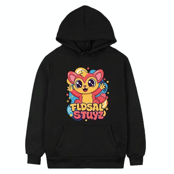 Felpa con cappuccio in pile stampato Red Elf Stampa su richiesta, taglia: XXXL (nero)