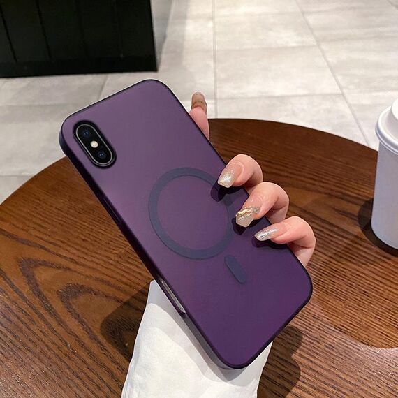 Per iPhone XS / X Custodia per telefono PC MagSafe Ice Fog (viola trasparente)