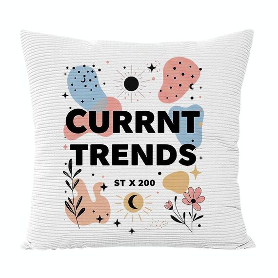 Federa per cuscino per divano stampata Current Trends senza stampa centrale su richiesta, dimensioni: 50x50 cm (velluto granulare Twill)