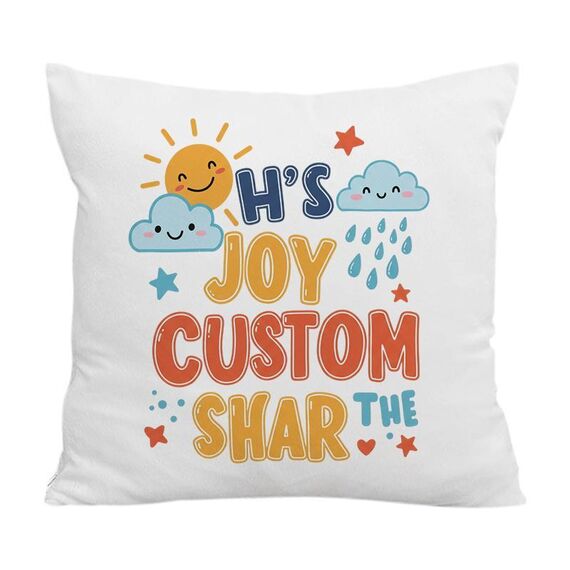 Cuscino per divano stampato JOY CUSTOM con stampa centrale su richiesta, dimensioni: 35x35 cm (velluto di cristallo)
