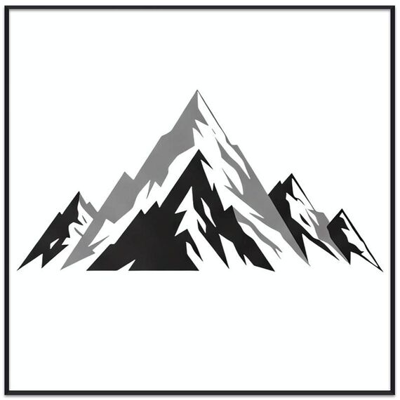 Dipinto decorativo di montagna innevata con cornice PS, stampa su richiesta, dimensioni: 30x30 cm