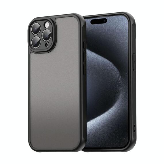 Per iPhone 15 Pro Max Fan Dun Series TPU Hybrid PC Custodia per telefono glassata (nero)