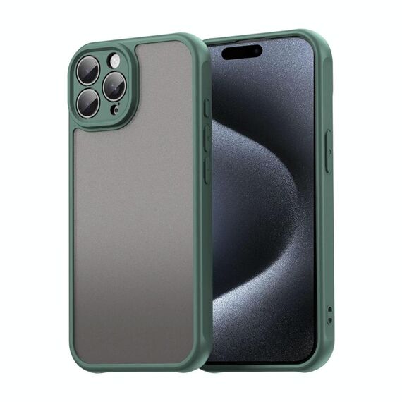 Per iPhone 15 Pro Max Fan Dun Series TPU Hybrid PC Custodia per telefono glassata (verde)