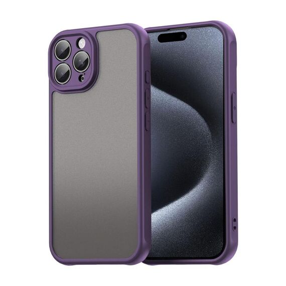Per iPhone 15 Pro Max Fan Dun Series TPU Hybrid PC Custodia per telefono glassata (viola)