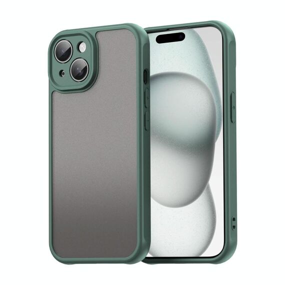 Per iPhone 15 Plus Fan Dun Series TPU Hybrid PC Custodia per telefono glassata (verde)
