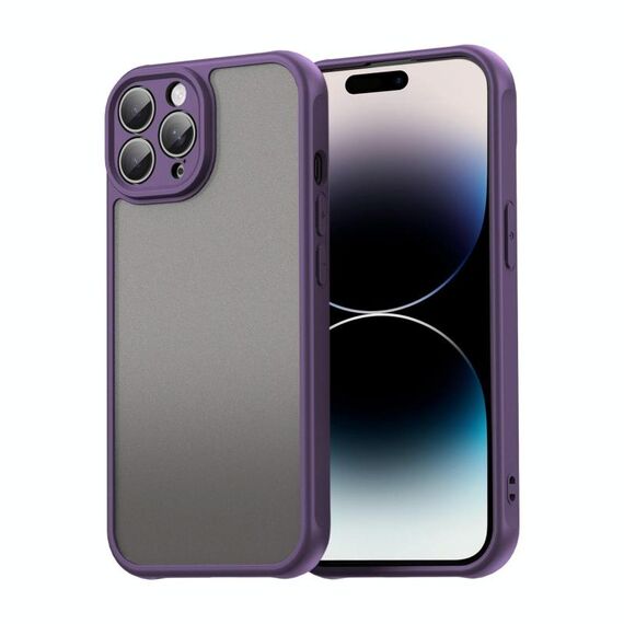 Per iPhone 14 Pro Fan Dun Series TPU Hybrid PC Custodia per telefono glassata (viola)