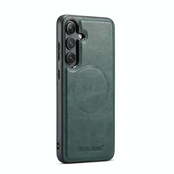 Per Samsung Galaxy S25+ 5G Fierre Shann FS-027 Custodia magnetica per telefono MagSafe con texture in pelle di mucca (verde)