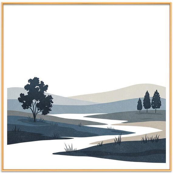 Dipinto decorativo Quiet River con cornice in lega di alluminio, stampa su richiesta, dimensioni: 20x20 cm
