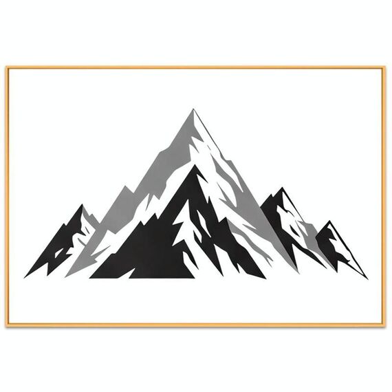 Dipinto decorativo di montagna innevata con cornice in lega di alluminio, stampa su richiesta, dimensioni: 15x20 cm