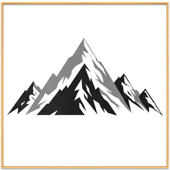 Dipinto decorativo di montagna innevata con cornice in lega di alluminio, stampa su richiesta, dimensioni: 40x40 cm