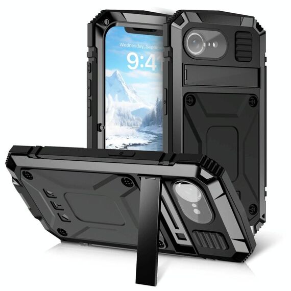 Per iPhone 16e Life Custodia impermeabile antipolvere antiurto per telefono (nero)