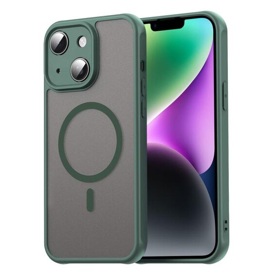 Per iPhone 14 Plus Fan Dun Series TPU Hybrid PC Frosted Magsafe Custodia per telefono (verde)