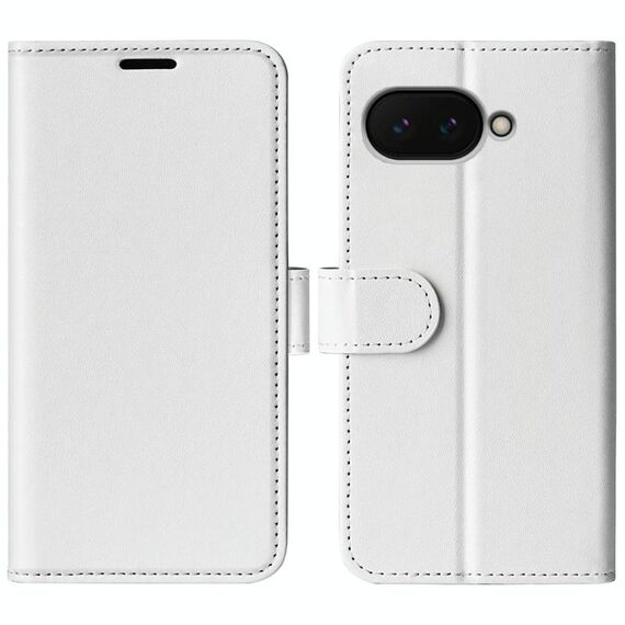 Per Google Pixel 9a R64 Texture Custodia in pelle orizzontale Flip Phone (bianco)