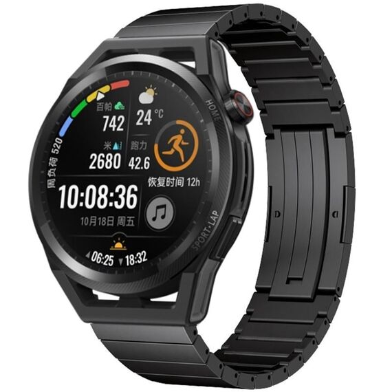 Per Huawei Watch GT Runner One Bead cinturino in lega di titanio (nero)