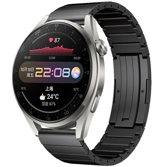 Per Huawei Watch 3 Pro One Bead cinturino in lega di titanio (nero)