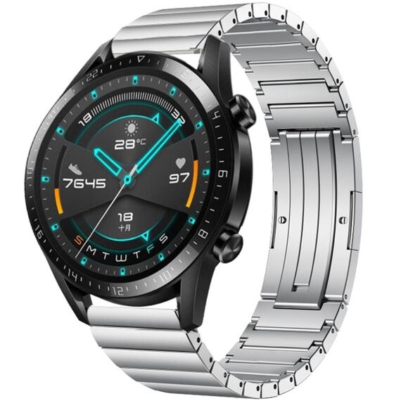 Per Huawei Watch GT 2 46mm One Bead cinturino in lega di titanio (argento)