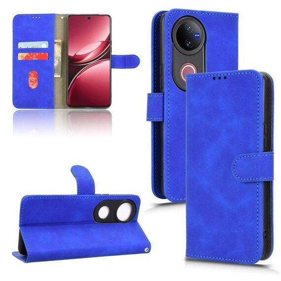 Per vivo V50 Custodia in pelle magnetica con chiusura magnetica Skin Feel (blu)