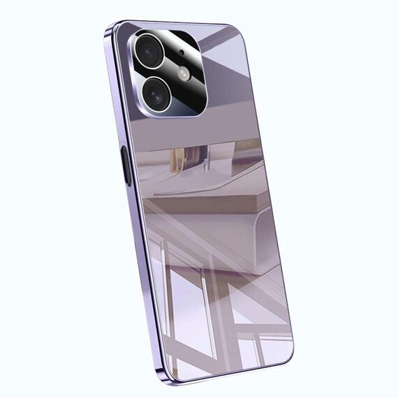 Per iPhone 12 Custodia per telefono antiurto con airbag a copertura totale e cristalli di ghiaccio galvanici (viola)