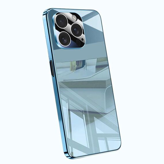Per iPhone 14 Pro Max Custodia per telefono antiurto con airbag a copertura totale e cristalli di ghiaccio galvanici (blu)