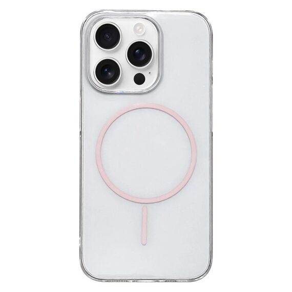Per iPhone 16 Pro Max Custodia per telefono MagSafe sottile in PC trasparente e colorato (rosa)