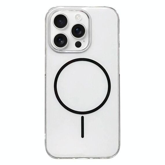 Per iPhone 16 Pro Max Custodia per telefono MagSafe sottile in PC trasparente e colorato (nero)
