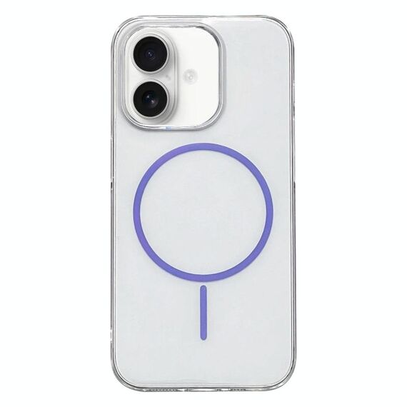 Per iPhone 16 Plus Custodia per telefono MagSafe sottile in PC trasparente (viola)