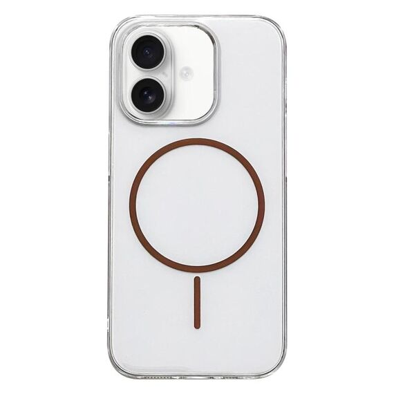 Per iPhone 16 Plus Custodia per telefono MagSafe sottile in PC trasparente e colorata (marrone)