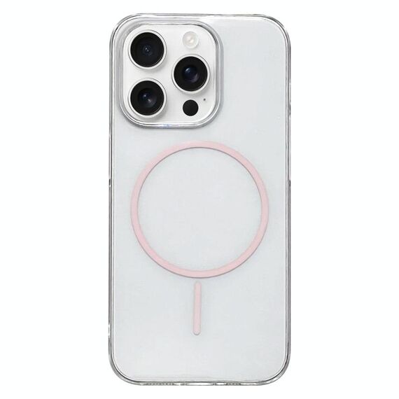 Per iPhone 15 Pro Max Custodia per telefono MagSafe sottile in PC trasparente e colorato (rosa)