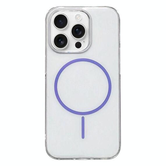 Per iPhone 15 Pro Max Custodia per telefono MagSafe sottile in PC trasparente e colorata (viola)